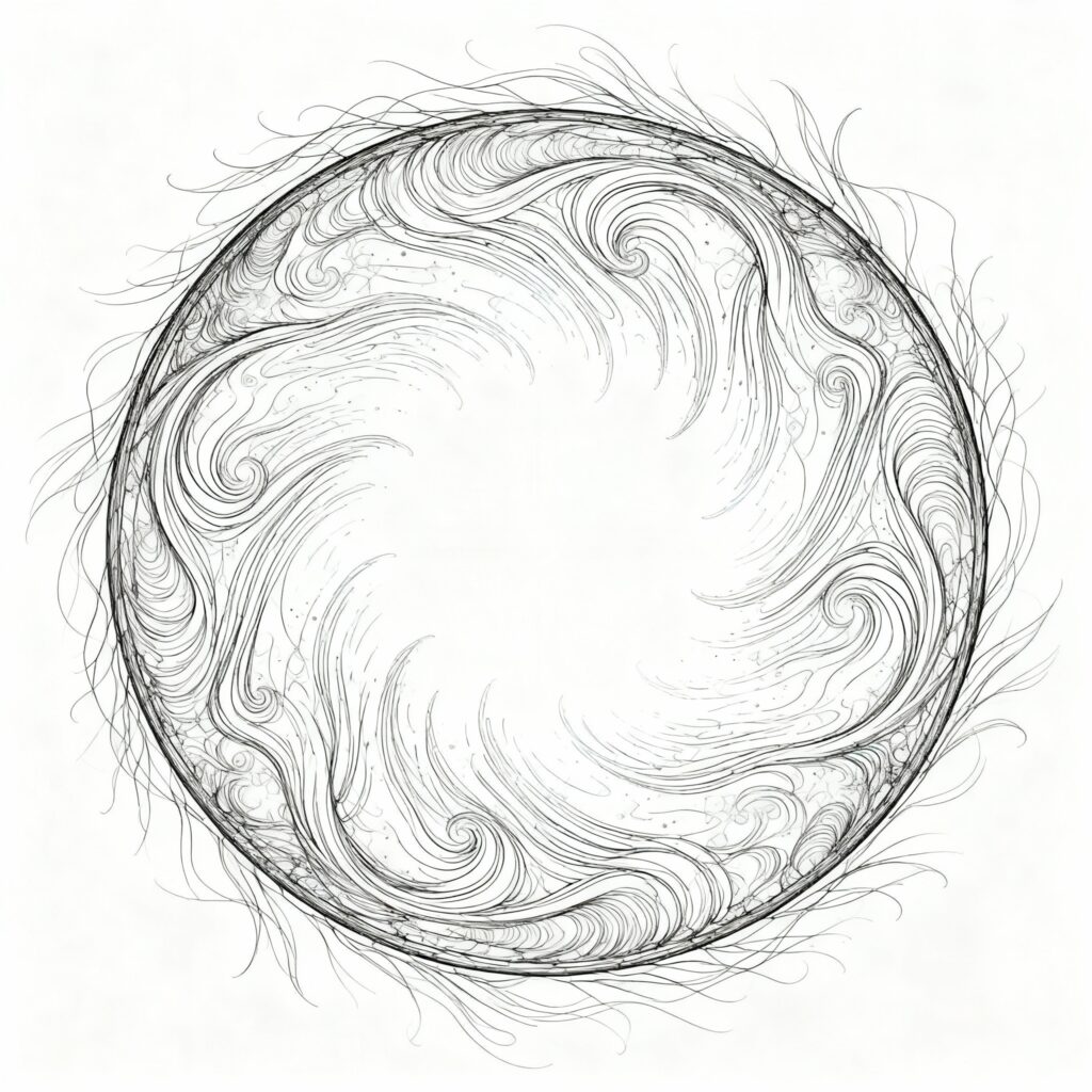 Minimalist line drawing of cosmic portal representing the 10/10 manifestation gateway with mystical energy